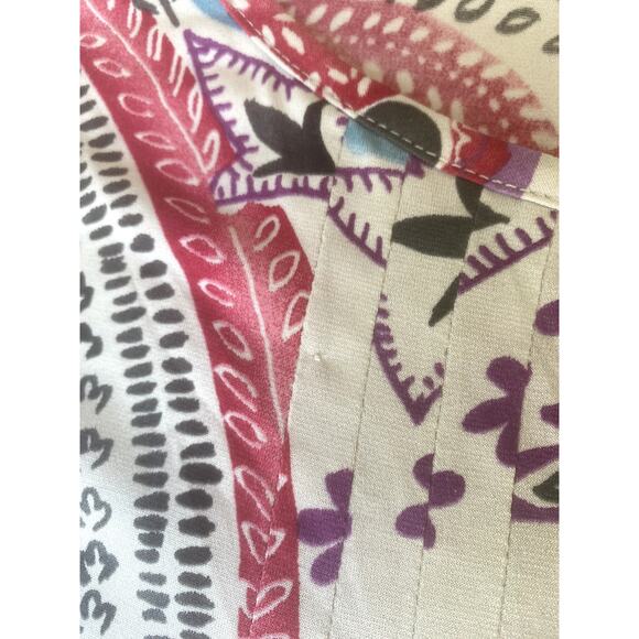 Susan Graver Paisley Round Neck Bell Sleeve Top Womens 1X - Picture 6 of 9